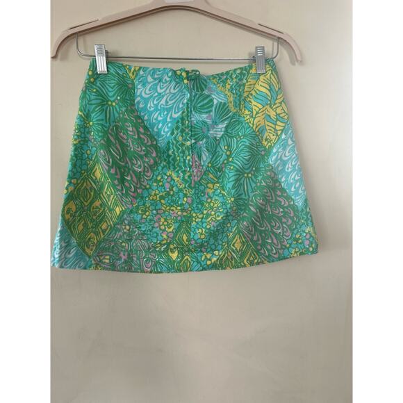 $78 Lilly Pulitzer Skort Marigold Print Green Yellow Size 0 Tennis Pickleball - Picture 4 of 9